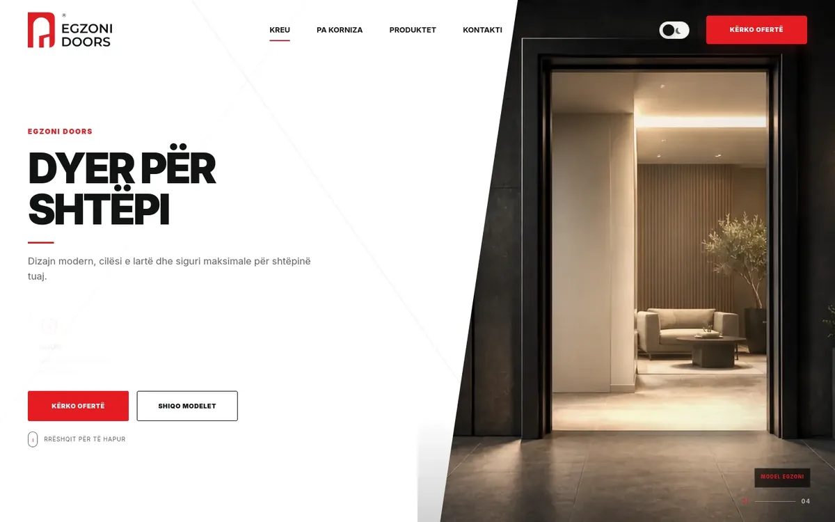 Egzoni Doors — Client website